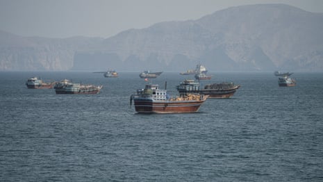 Vessels at the Strait of Hormuz, as seen from Musandam, Oman, October 2, 2026.