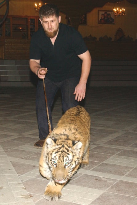 Kadyrov pictured in 2006 with his pet tiger