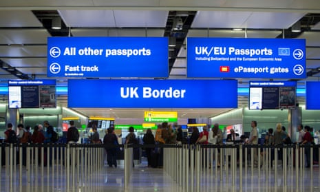 Border control at Heathrow airport