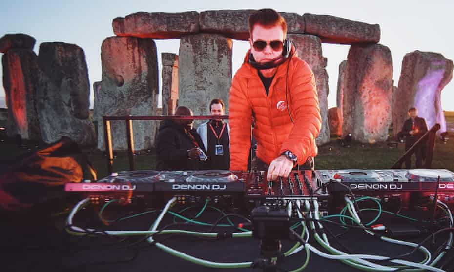 ‘We did a rehearsal and it went wrong’ … the superstar DJ warms up at Stonehenge. 