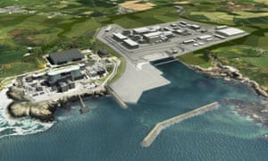 An artists impression of Wylfa Newydd nuclear plant on Anglesey north Wales