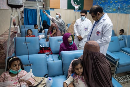 Doctors attend to patients at Hamza Foundation on 29 September in Peshawar, Pakistan.