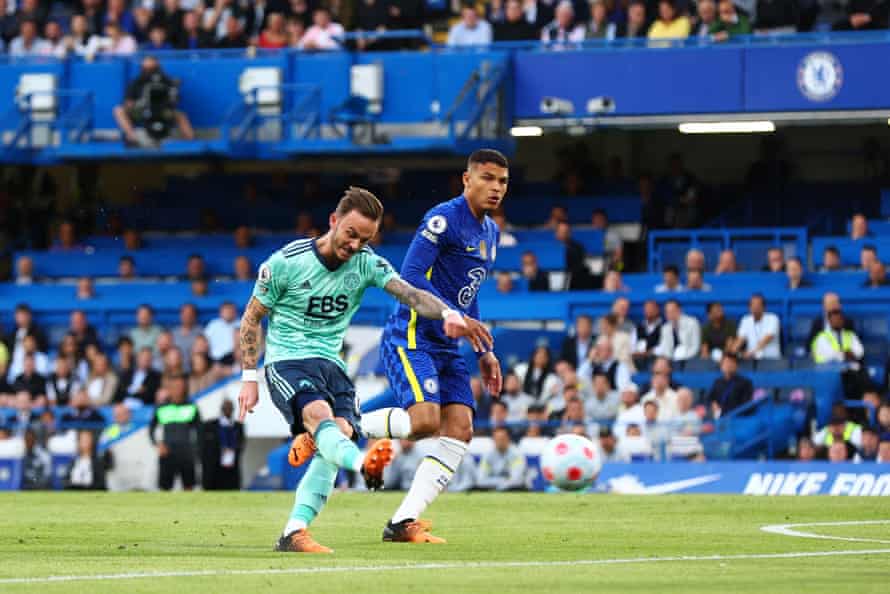 James Maddison puts the visitors ahead at Stamford Bridge.