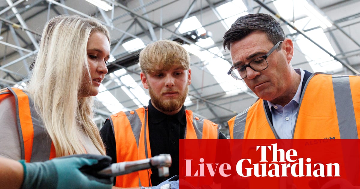 Burnham announces plan for 10,000 work experience placements for young people – UK politics live