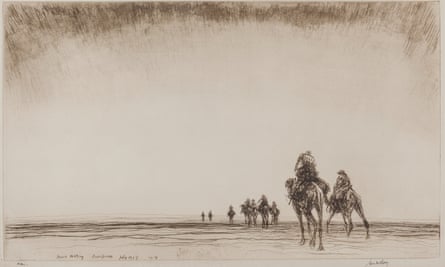Dawn: The Camel Patrol Setting Out (1919) by James McBey