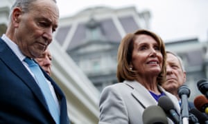 Speaker of the House Nancy Pelosi with Senate Minority Leader Chuck Schumer.