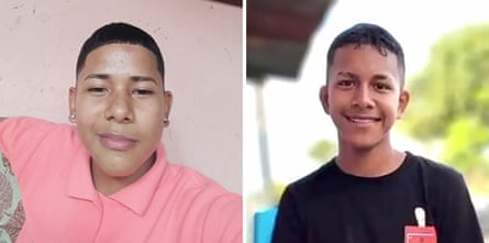 Composite photo of two smiling Latino boys