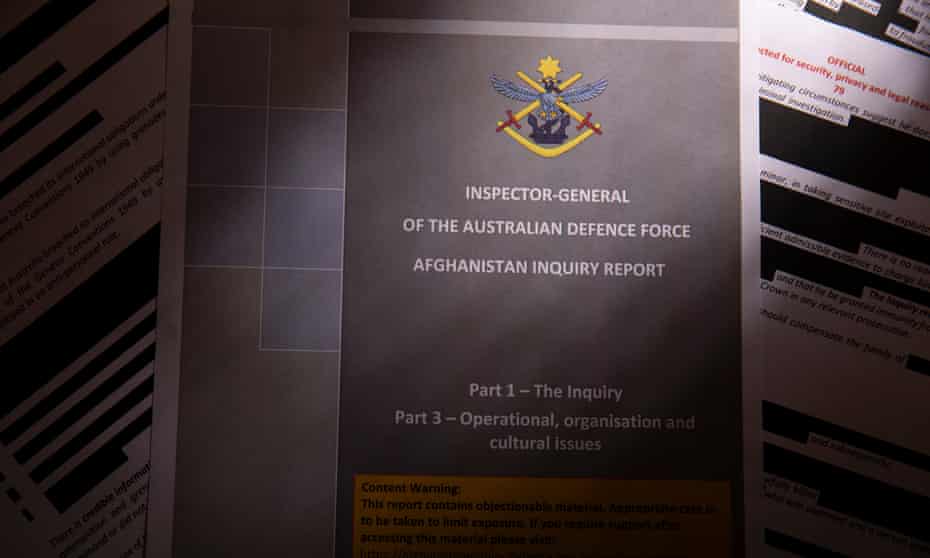 Pages of the Inspector-General of the Australian Defence Force Afghanistan Inquiry report