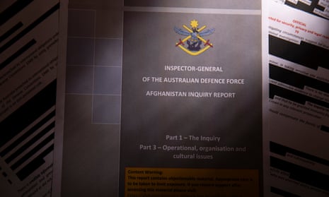 Pages of the Inspector-General of the Australian Defence Force Afghanistan Inquiry report.