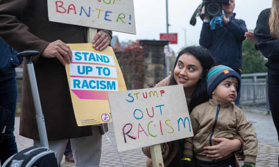 The son of Azeem Rafiq was among the protesters at Headingley on Saturday, accompanied by the former Yorkshire captain’s niece Rahila