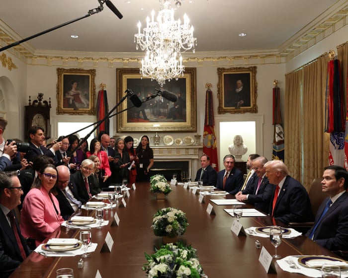 ‘I don’t like you either’: diplomats hold their breath as Trump chides Rudd over previous comments