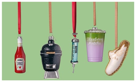 Heinz ketchup, £16,studiothie.com; black egg barbecue, £15.80, vondels.com; Botox syringe, £18, rockettstgeorge.co.uk; blueberry matcha, £8, johnlewis.com; clog, £14, studiothie.com.