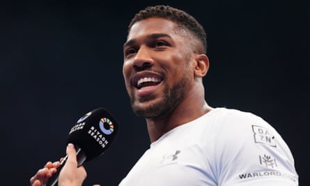 Anthony Joshua during an open workout at Wembley Arena