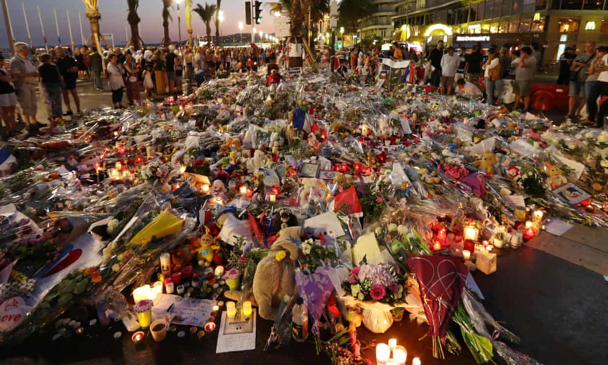 A makeshift memorial in Nice.