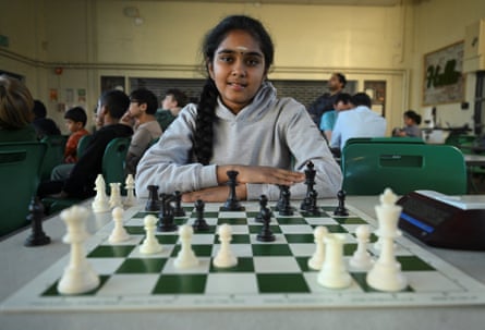 Bodhana Sivanandan poses by a chessboard