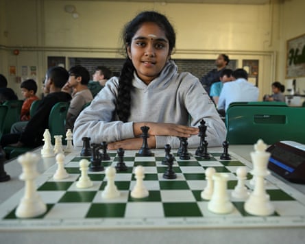 Bodhana Sivanandan, age 11, is interviewed at Harrow Chess Club in London