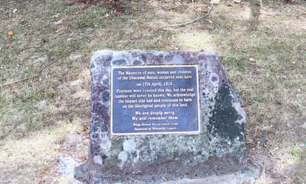 A modest memorial close to the site of the 17 April 1816 Appin massacre