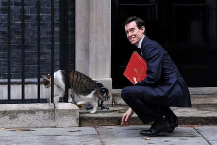 Rory Stewart with Larry the cat outside 10 Downing Street while international development secretary