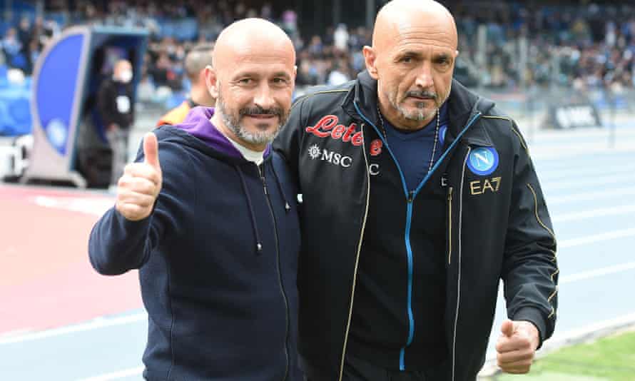All smiles between Vincenzo Italiano (left) and Luciano Spalletti but it was Italiano’s Fiorentina who triumphed.