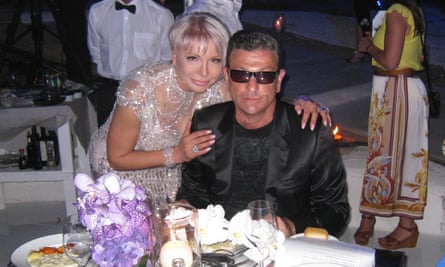 David Kaplan with his sister Ludmila at his 46th birthday party in Sardinia.