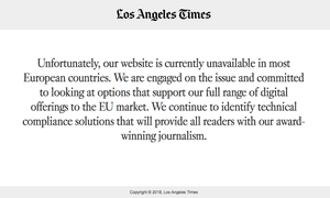 La Times Among Us Based News Sites Blocking Eu Users Due To Gdpr Technology The Guardian