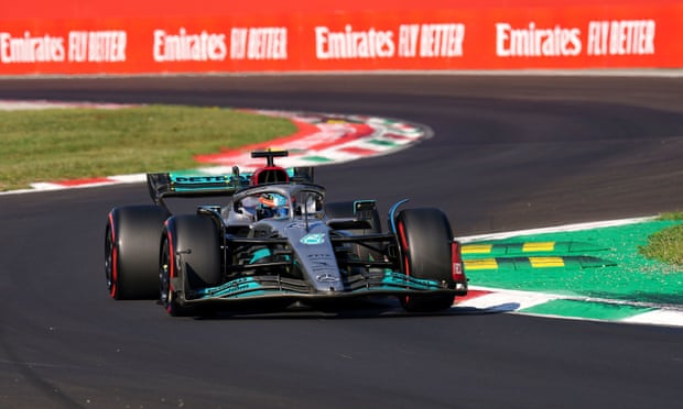 George Russell during qualifying at Monza.
