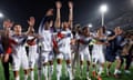 Kylian Mbappé and his PSG teammates dance and celebrate their stunning comeback victory