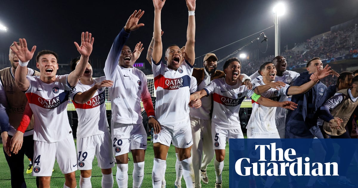 Mbappé seals wild PSG comeback win as Barcelona implode after Araújo red | Champions League | The Guardian