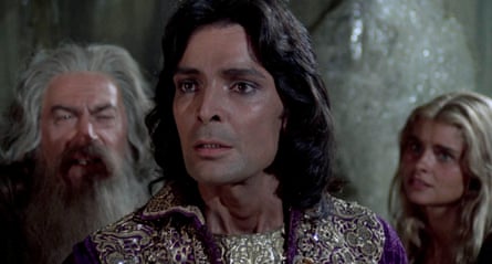 Patrick Troughton, Thomas and Taryn Power in Sinbad and the Eye of the Tiger, 1977.
