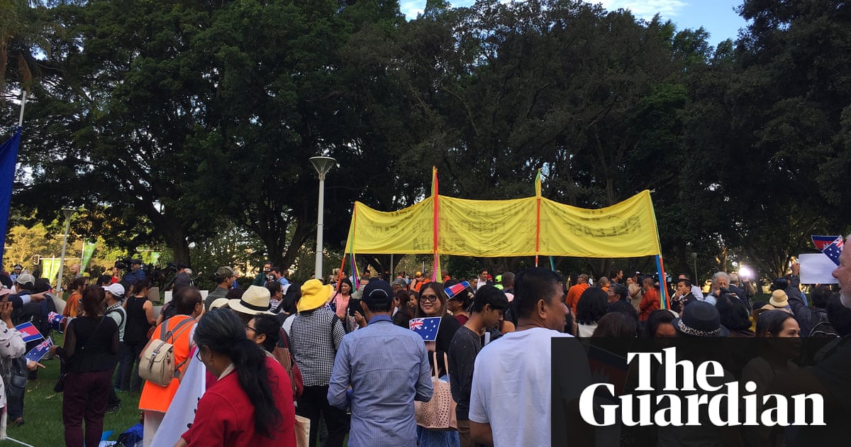 Image result for 'Mafia state': protesters rally against Cambodia PM Hun Sen's visit to Australia