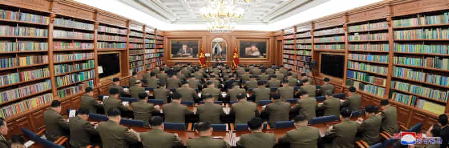 Kim Jong-un at Workers’ party meeting in 2019