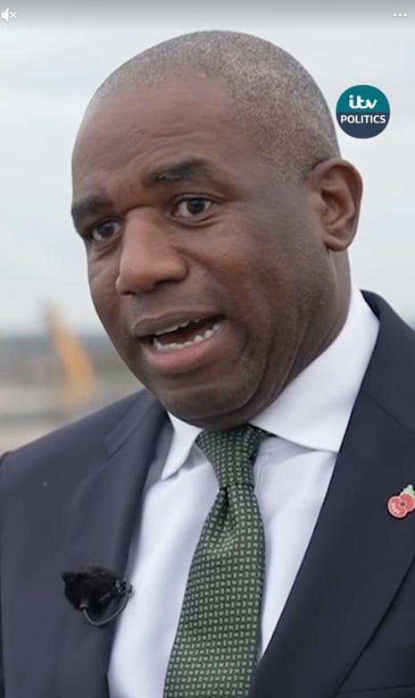 David Lammy speaking to ITV today