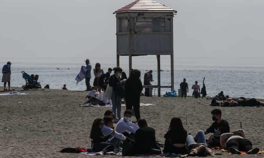 People on a beach near Rome