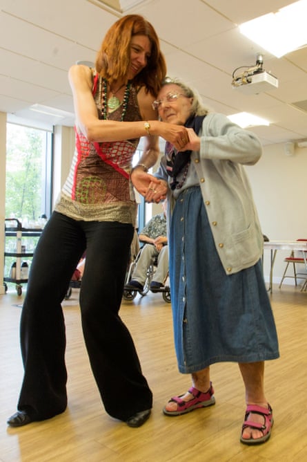 Vicky, 85, in a dance therapy class.