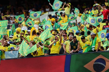 Brazil fans at the New Jersey Stadium.