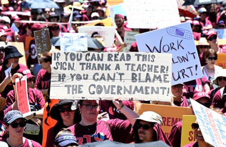 Teachers striking in Queensland