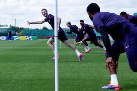 Adam Wharton of England reacts during a training Session before the Euro 2024 final