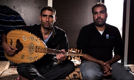 Syrian refugees Abu Abdullah (left) and Mohamad Isa Almaziodi (right)
