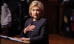 Hillary Clinton speaks at the funeral service for Elijah Cummings, in Baltimore late last month.