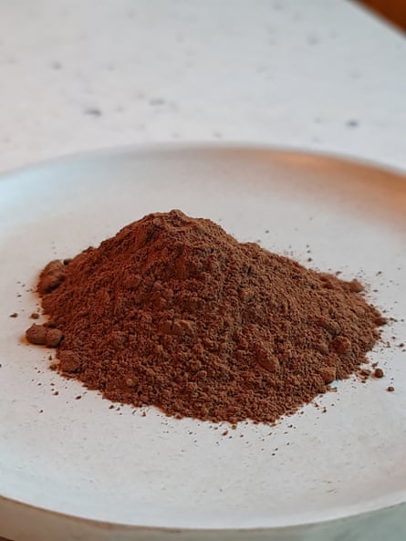 A mound of cocoa powder