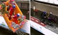 The event featured a challenging 80-metre, water-based course with obstacles including a drawbridge, cobblestones and a traffic circle.