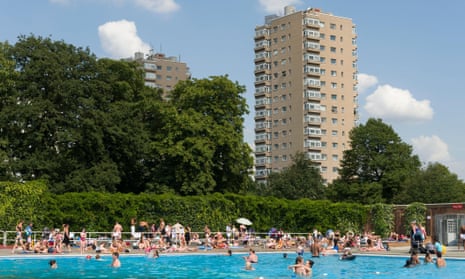 Brockwell lido in Brockwell Park, south London