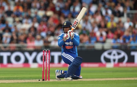 Vaibhav Sooryavanshi hits a shot.