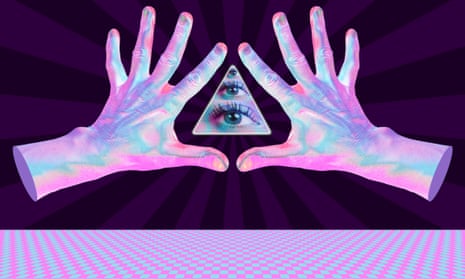 Hands, eye, new age illustration