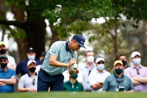 Frustration for Rose after his tee shot on the 4th.