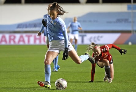 Caroline Weir score the goal against Manchester United in February 2021 that was shortlisted for the Puskas award.