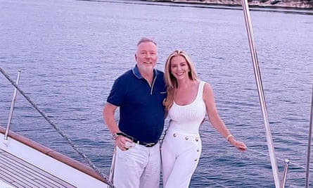 Mone and Barrowman onboard the Lady M successful the Mediterranean.