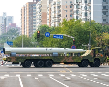The air-launched JL-1 long-range missile on parade in Beijing.