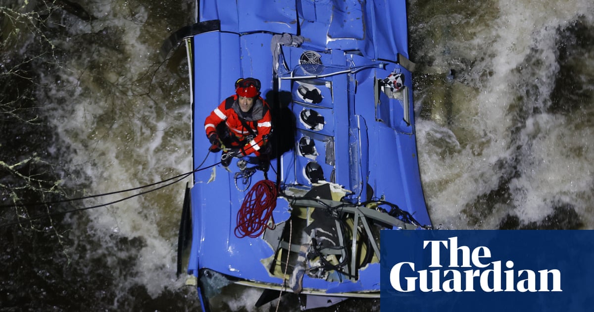 Six dead in Spain after bus plunges off bridge into river