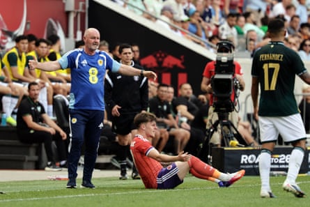 Steve Clarke reacts during the friendly between Scotland and Bolivia.